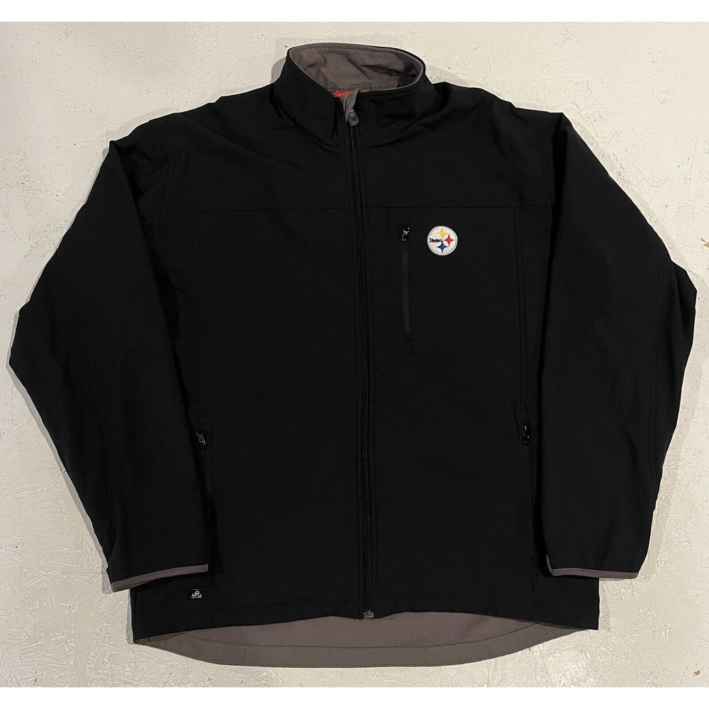 NFL Team Apparel Pittsburgh Steelers Mens XL Softshell Jacket Coat Embroidered